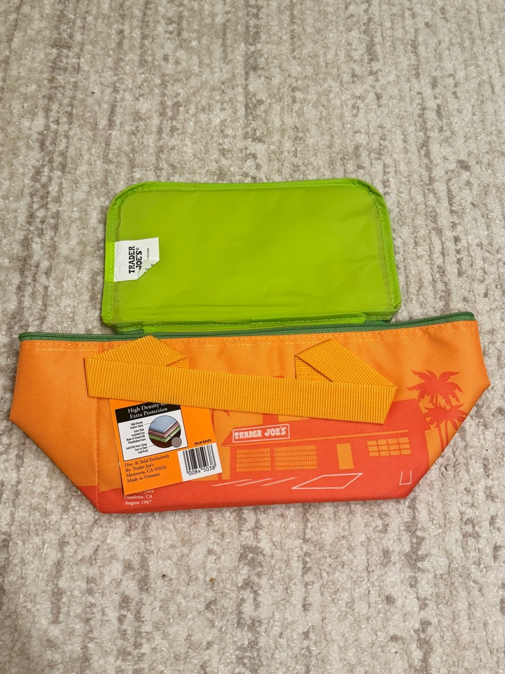 Trader Joe's Orange & Lime Insulated Cooler Tote